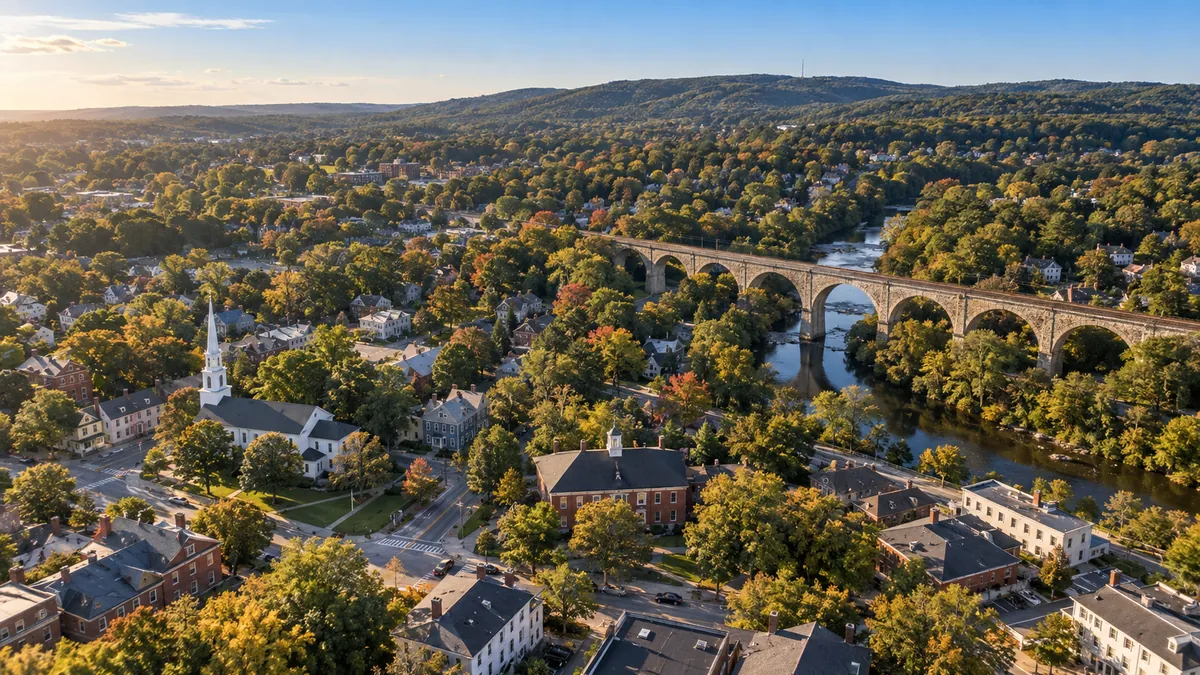 Aerial view of Canton, MA