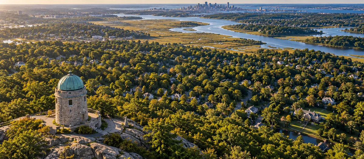Aerial view of Milton, MA