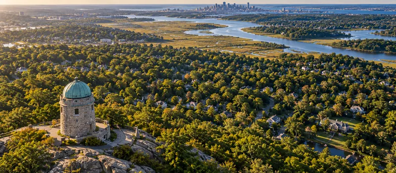 Aerial view of Milton, MA