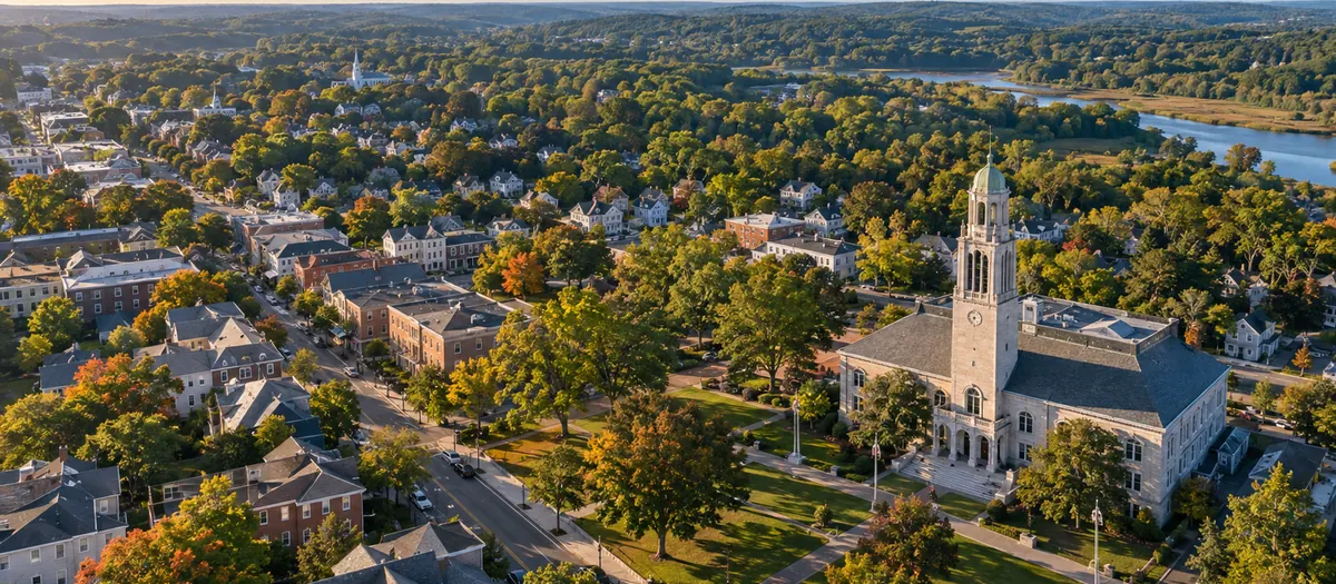 Aerial view of Norwood, MA