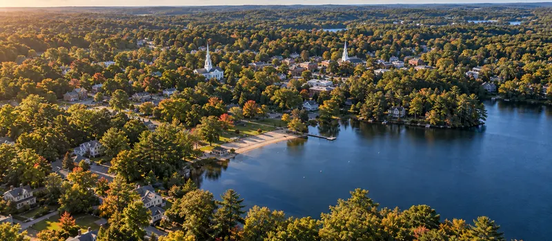 Aerial view of Sharon, MA
