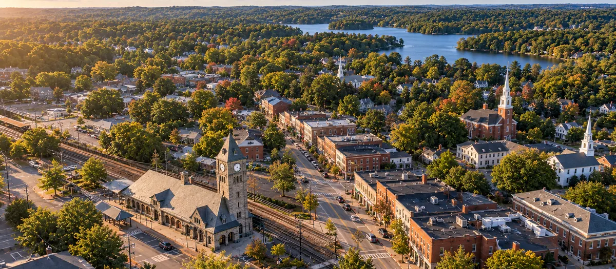 Aerial view of Stoughton, MA