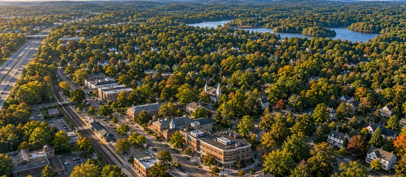 Aerial view of Westwood, MA