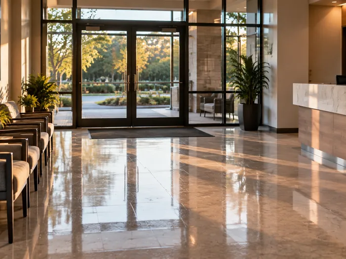 Top Cleaning Services commercial job, aerial view